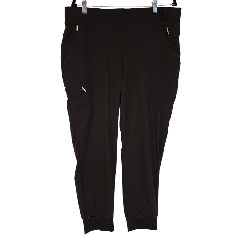 Chico's Zenergy Black Stretch Athletic Jogger Pants Yoga Activewear Pant 3R.